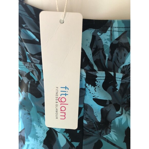 womens swimsuits One Piece Fitglam Medium Blue Nwt - Picture 4 of 4